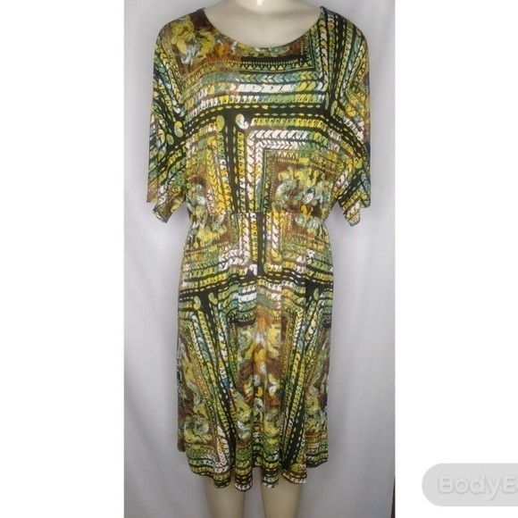 Casa Lee Yellow And Green Dress L - Picture 1 of 7